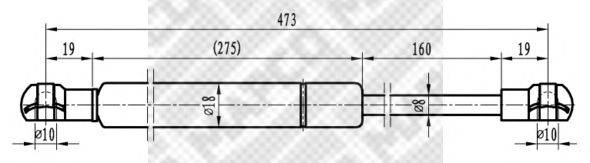 Газовая пружина, крышка багажник MAPCO 91707