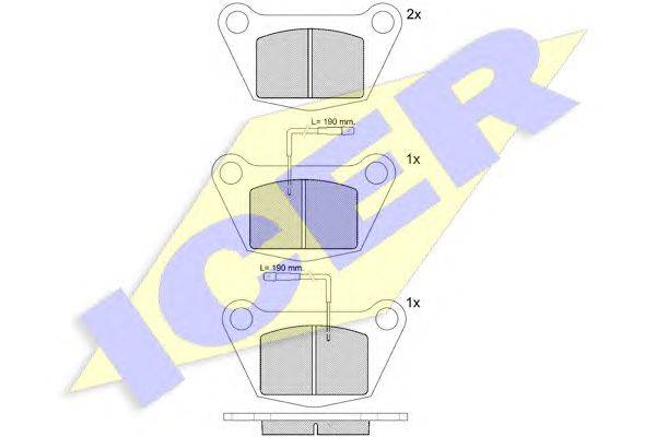 Комплект тормозных колодок, дисковый тормоз ICER 20692