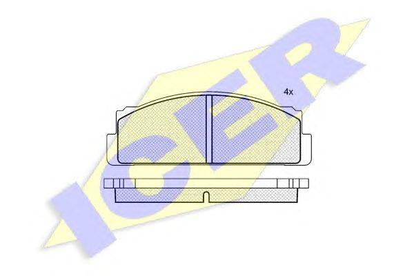 Комплект тормозных колодок, дисковый тормоз ICER 180041