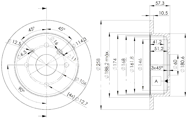 Тормозной диск ICER 78BD6028