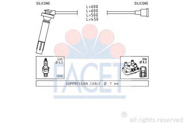 Комплект проводов зажигания FACET 47100