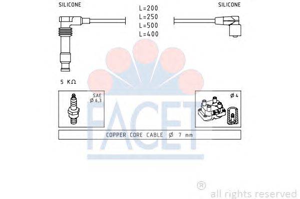 Комплект проводов зажигания FACET 47247