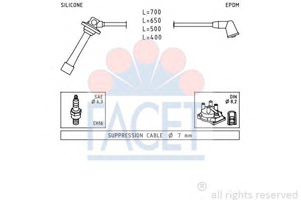 Комплект проводов зажигания FACET 4.8884