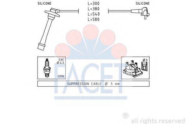 Комплект проводов зажигания FACET 49435