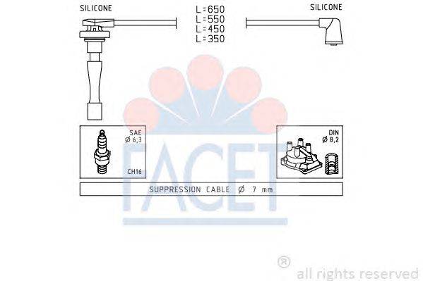 Комплект проводов зажигания FACET 4.9709