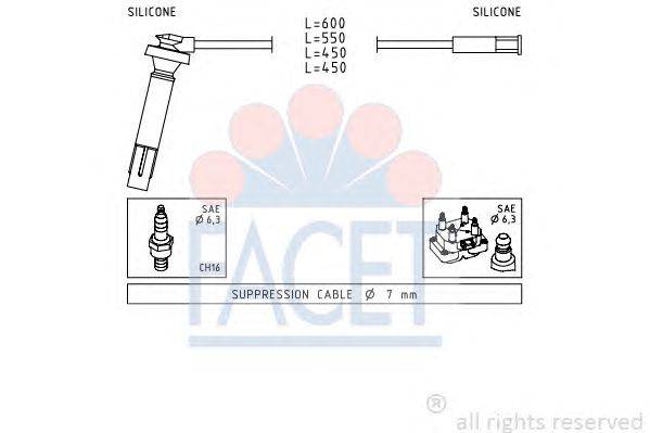 Комплект проводов зажигания FACET 49814