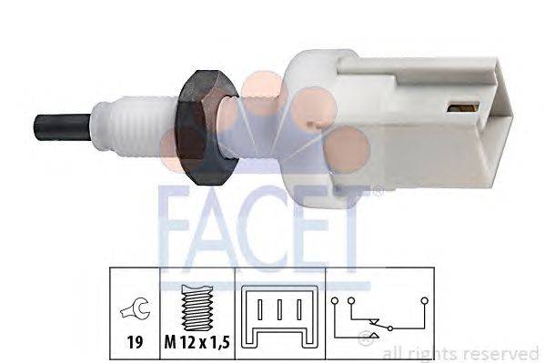 Выключатель фонаря сигнала торможения; Выключатель, привод сцепления (Tempomat) FACET 7.1067