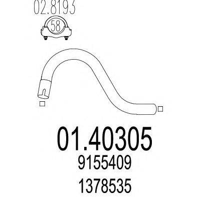 Труба выхлопного газа MTS 01.40305
