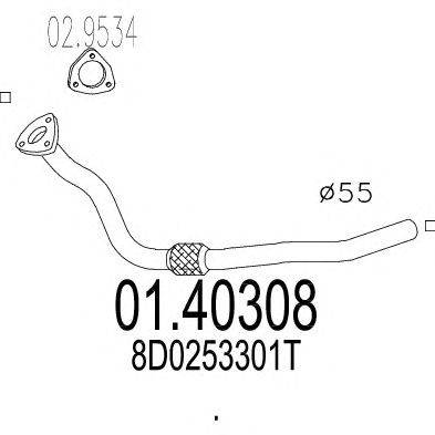 Труба выхлопного газа MTS 01.40308