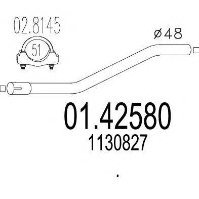 Труба выхлопного газа MTS 01.42580