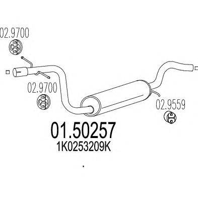 Средний глушитель выхлопных газов MTS 01.50257