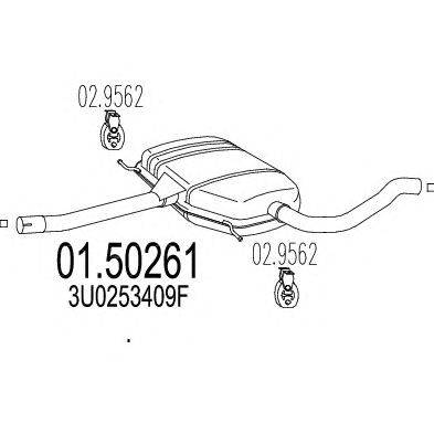 Средний глушитель выхлопных газов MTS 01.50261