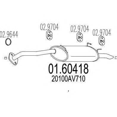 Глушитель выхлопных газов конечный MTS 01.60418