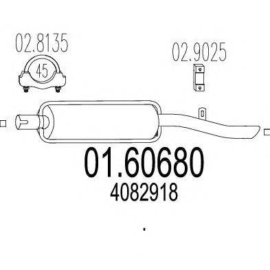 Глушитель выхлопных газов конечный MTS 01.60680