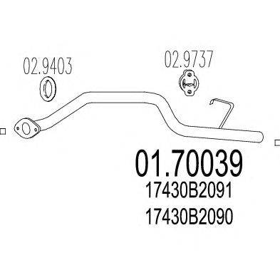 Труба выхлопного газа MTS 01.70039