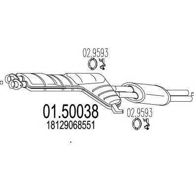 Средний глушитель выхлопных газов CIA 11377