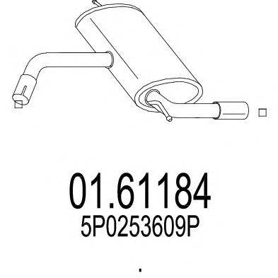 Глушитель выхлопных газов конечный MTS 01.61184