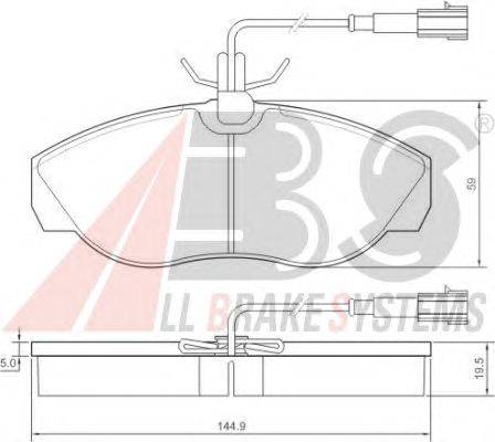 Комплект тормозных колодок, дисковый тормоз A.B.S. 37172 OE