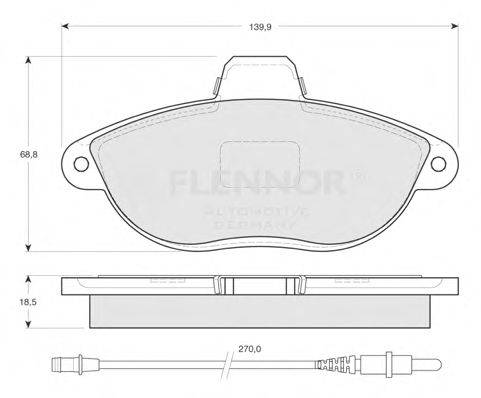 Комплект тормозных колодок, дисковый тормоз FLENNOR FB210266