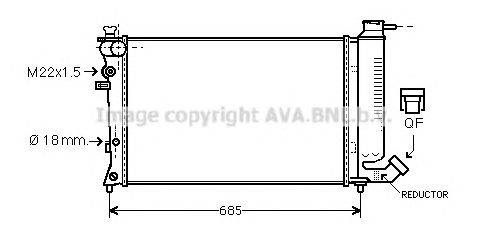 Радиатор, охлаждение двигателя AVA QUALITY COOLING CN2122