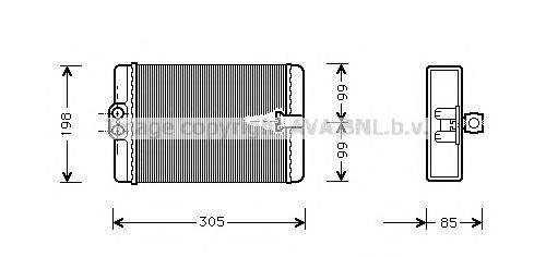 Теплообменник, отопление салона AVA QUALITY COOLING MS6250