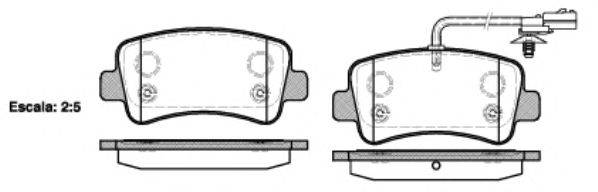 Комплект тормозных колодок, дисковый тормоз KAWE 143901