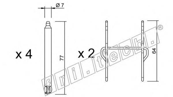 Комплектующие, колодки дискового тормоза fri.tech. KIT.073