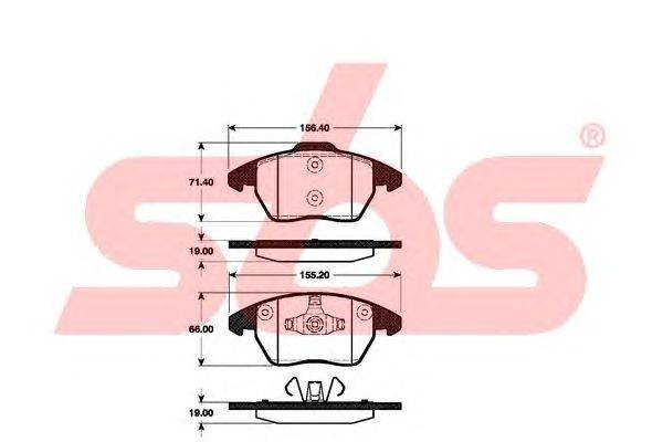 Комплект тормозных колодок, дисковый тормоз sbs 1501221953