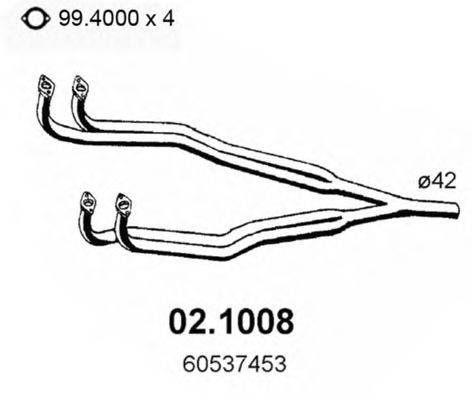 Труба выхлопного газа ASSO 02.1008