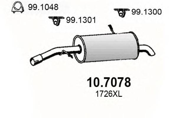 Глушитель выхлопных газов конечный ASSO 107078