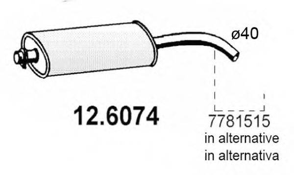 Средний глушитель выхлопных газов ASSO 12.6074