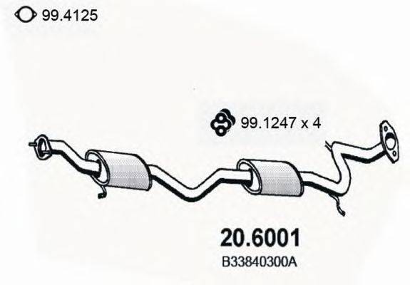 Средний глушитель выхлопных газов ASSO 20.6001