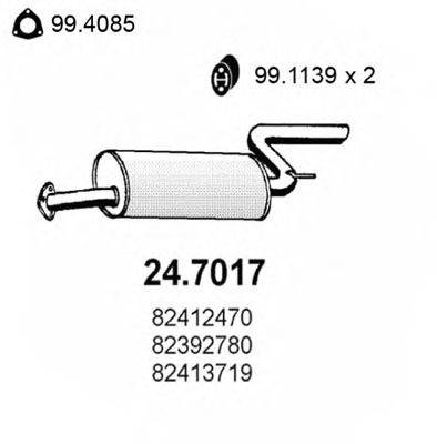 Глушитель выхлопных газов конечный ASSO 24.7017