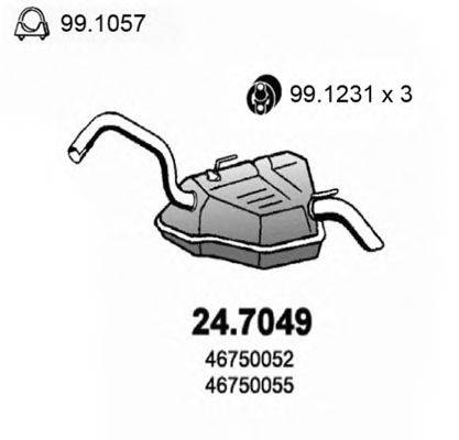 Глушитель выхлопных газов конечный ASSO 24.7049