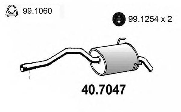 Глушитель выхлопных газов конечный ASSO 40.7047