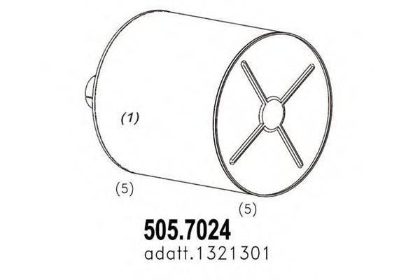Средний / конечный глушитель ОГ ASSO 505.7024