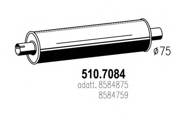 Средний / конечный глушитель ОГ ASSO 510.7084