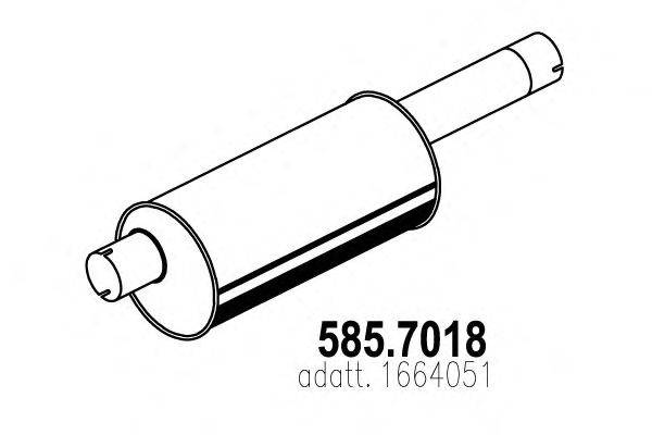 Средний / конечный глушитель ОГ ASSO 585.7018