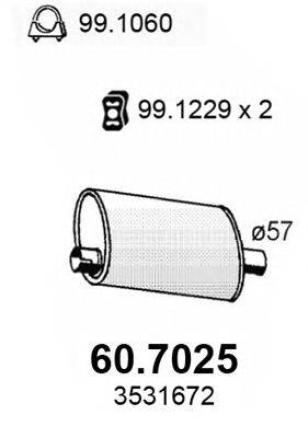 Глушитель выхлопных газов конечный ASSO 60.7025