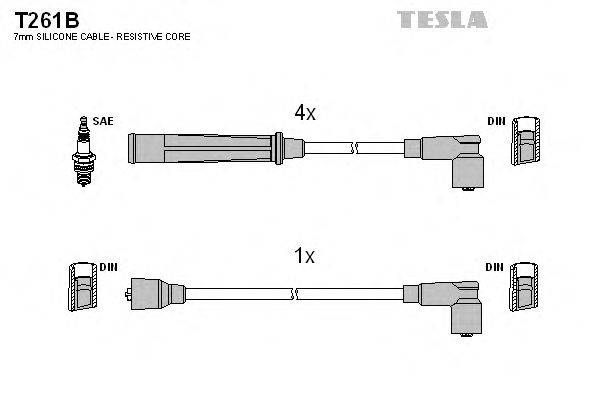 Комплект проводов зажигания TESLA T261B