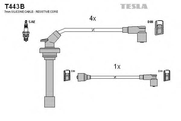 Комплект проводов зажигания TESLA T443B