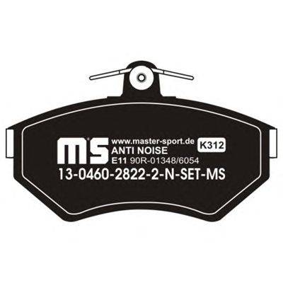 Комплект тормозных колодок, дисковый тормоз MASTER-SPORT 13-0460-2822-2N-SET-MS