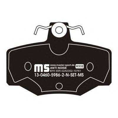 Комплект тормозных колодок, дисковый тормоз MASTER-SPORT 13-0460-5986-2N-SET-MS
