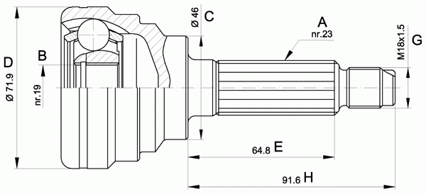 Шарнирный комплект, приводной вал OPEN PARTS CVJ5490.10