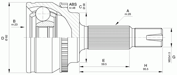 Шарнирный комплект, приводной вал OPEN PARTS CVJ5588.10