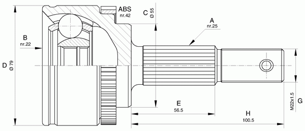 Шарнирный комплект, приводной вал OPEN PARTS CVJ5596.10