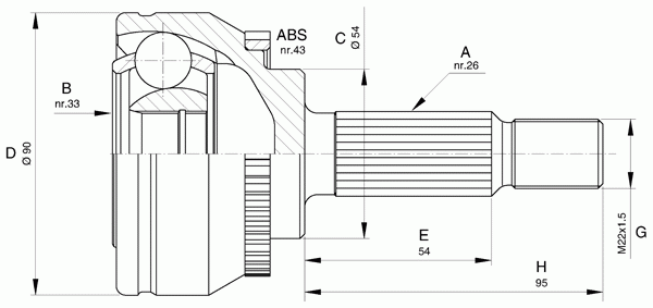 Шарнирный комплект, приводной вал OPEN PARTS CVJ5600.10