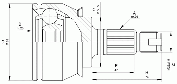 Шарнирный комплект, приводной вал OPEN PARTS CVJ5610.10