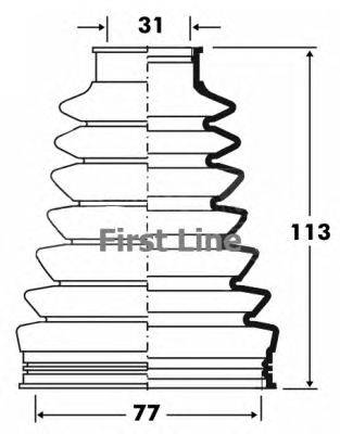 Пыльник, приводной вал FIRST LINE FCB2831