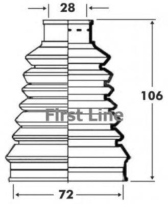 Пыльник, приводной вал FIRST LINE FCB6072
